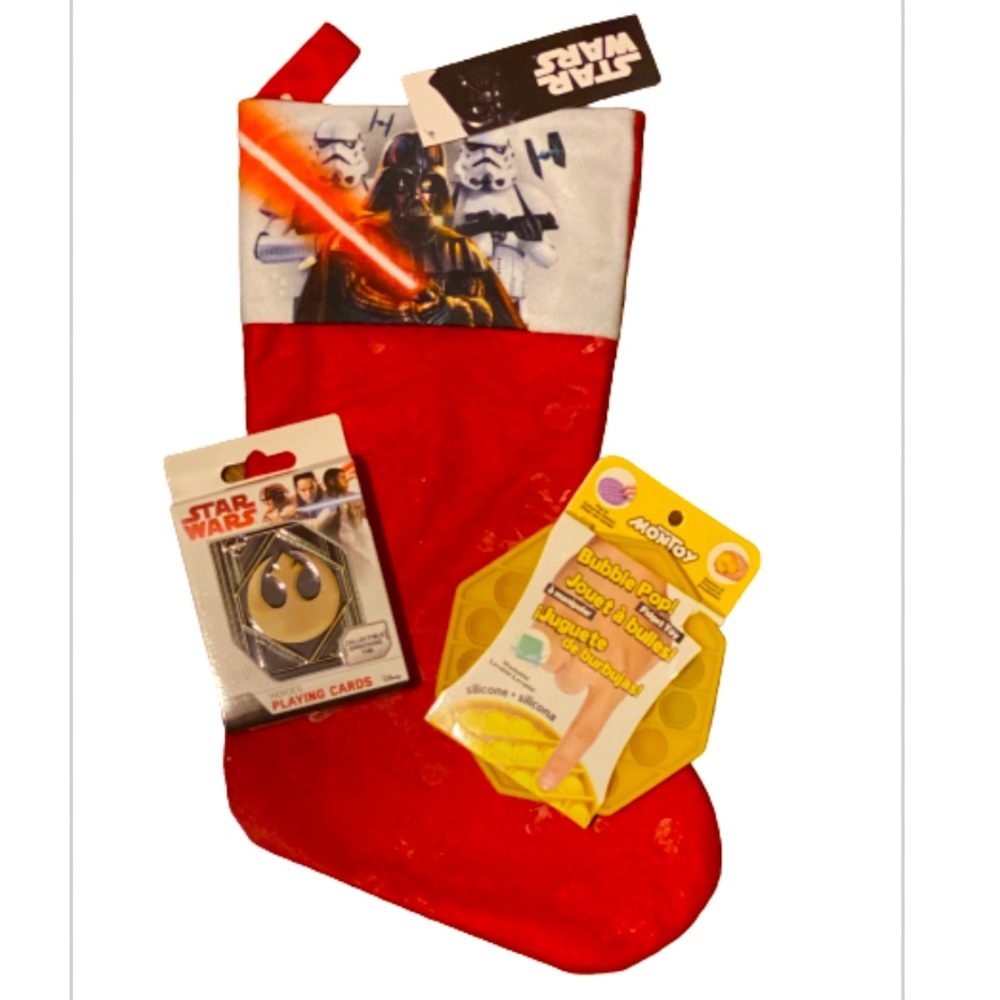 Star Wars Stocking with Cards and Pop It